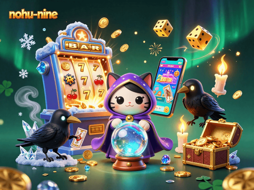 Engage with nohu-nine while enjoying an exhilarating 3D casino experience with vibrant characters and game elements.