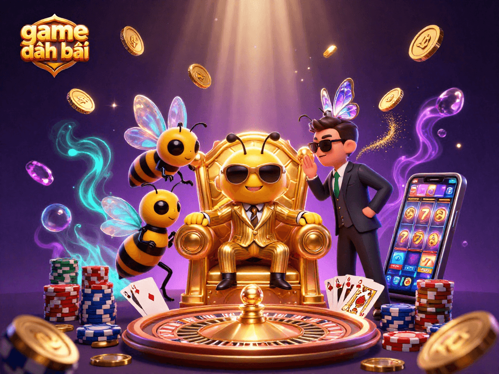 Spin the roulette wheel with exciting game đánh bài characters in a vibrant casino scene.