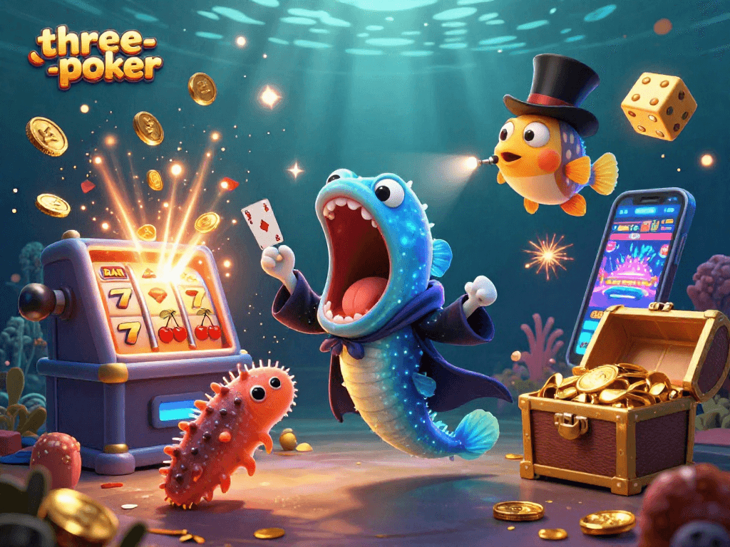 Engage with three-card-poker strategies as a sea-themed cast performs magical card tricks.