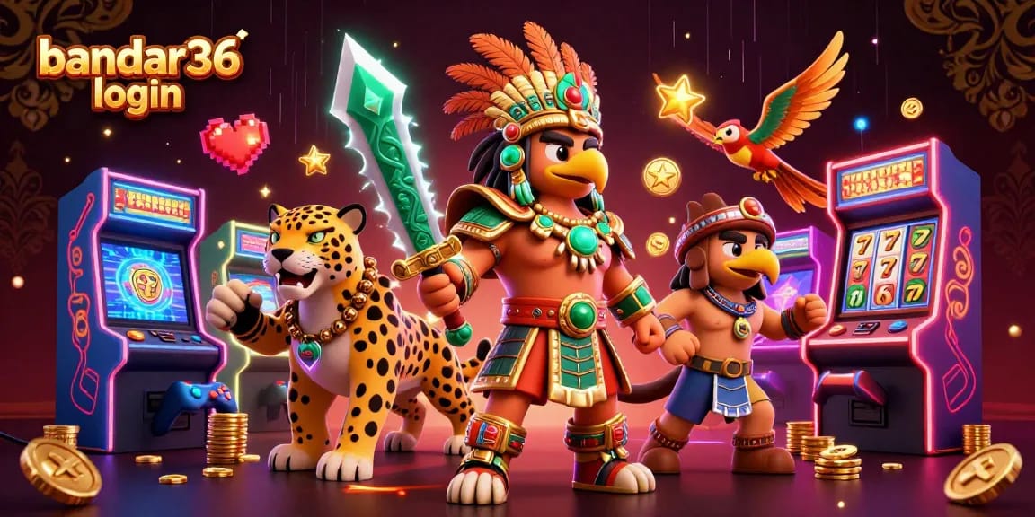 Gambarlah bandar36 login di mesin slot bercahaya dan terinspirasi Aztec.