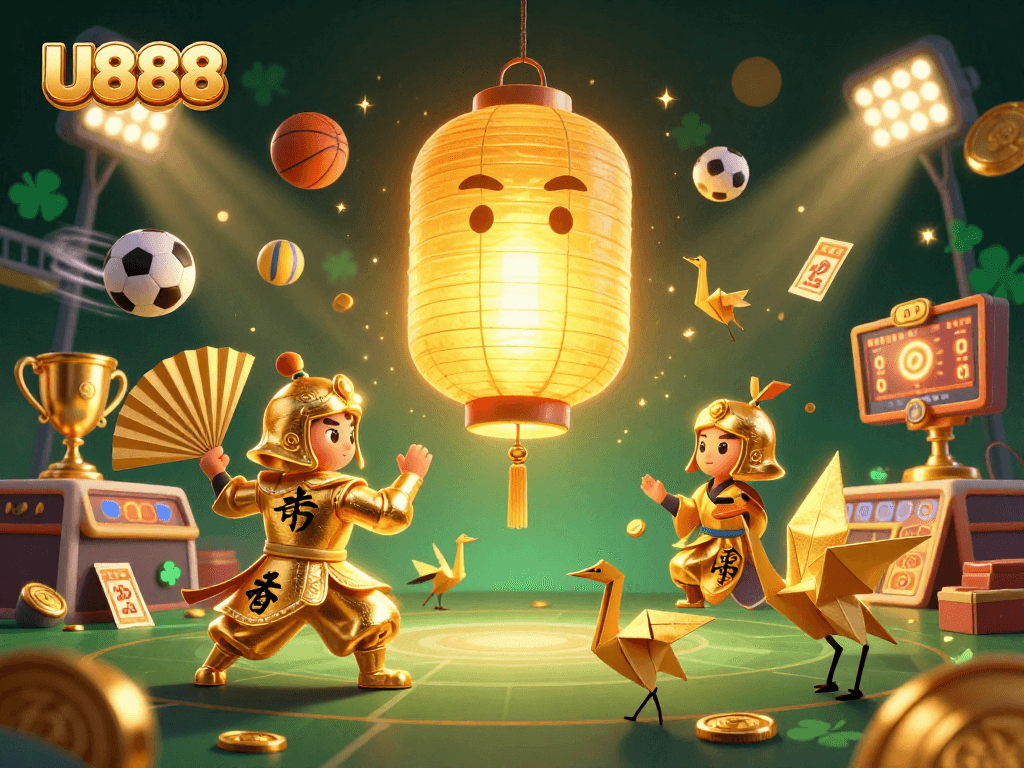 Experience U888’s vibrant casino energy with golden lantern spirit and dynamic sports elements.