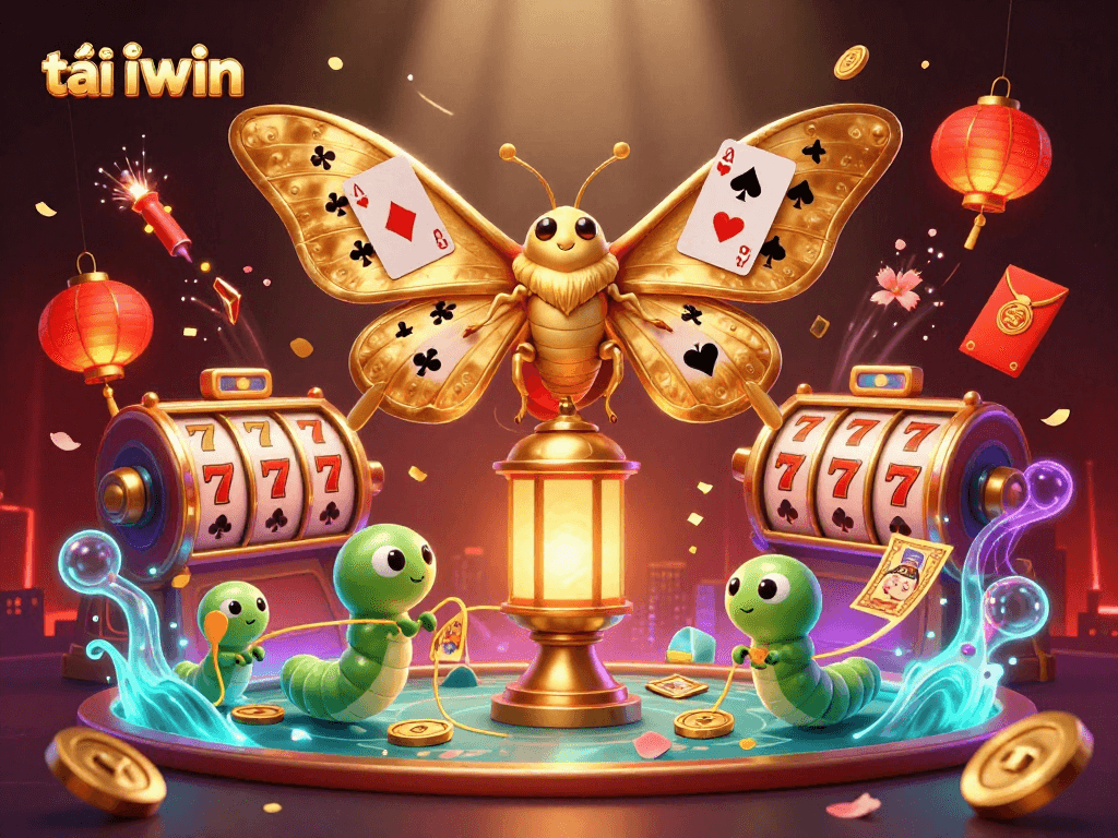 Bet big with tải iwin in a vibrant casino scene featuring dynamic 3D elements and golden motifs.