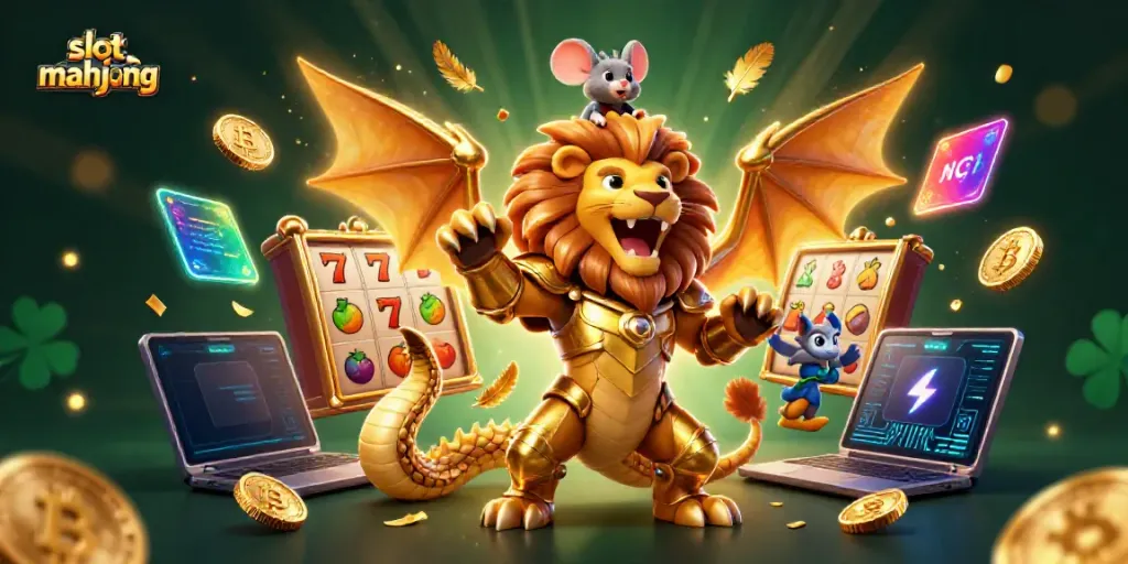 Mainkan slot mahjong dengan karakter chimera yang menarik dan elemen kasino lainnya.