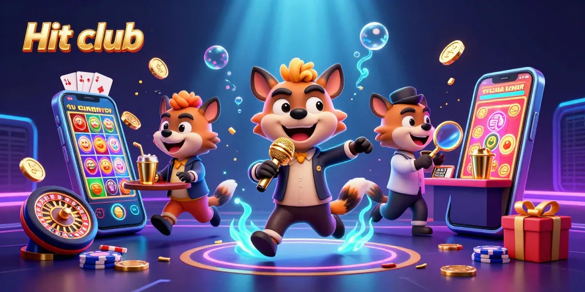 Hit club features hyenas in a vibrant casino scene, engaging in exciting activities, capturing fun and energy.