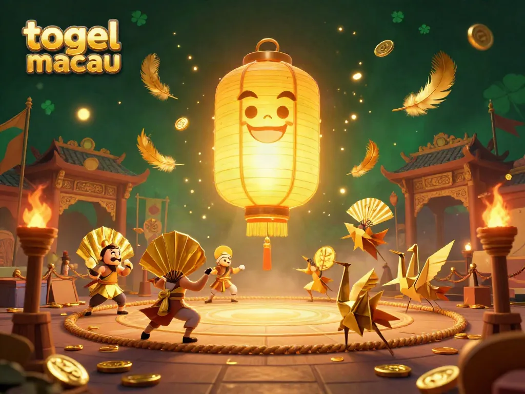 Togel Macau offers immersive night market casino experience with stunning golden lantern spirit and warriors.