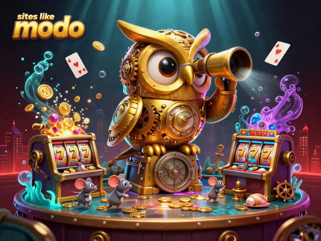 Experience excitement at sites like modo with this vibrant illustrated casino scene.