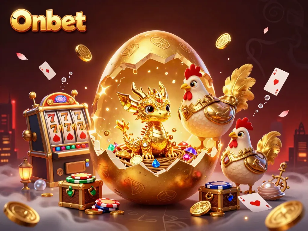 Place your bets with Onbet as the golden dragon reveals thrilling casino treasures and games.