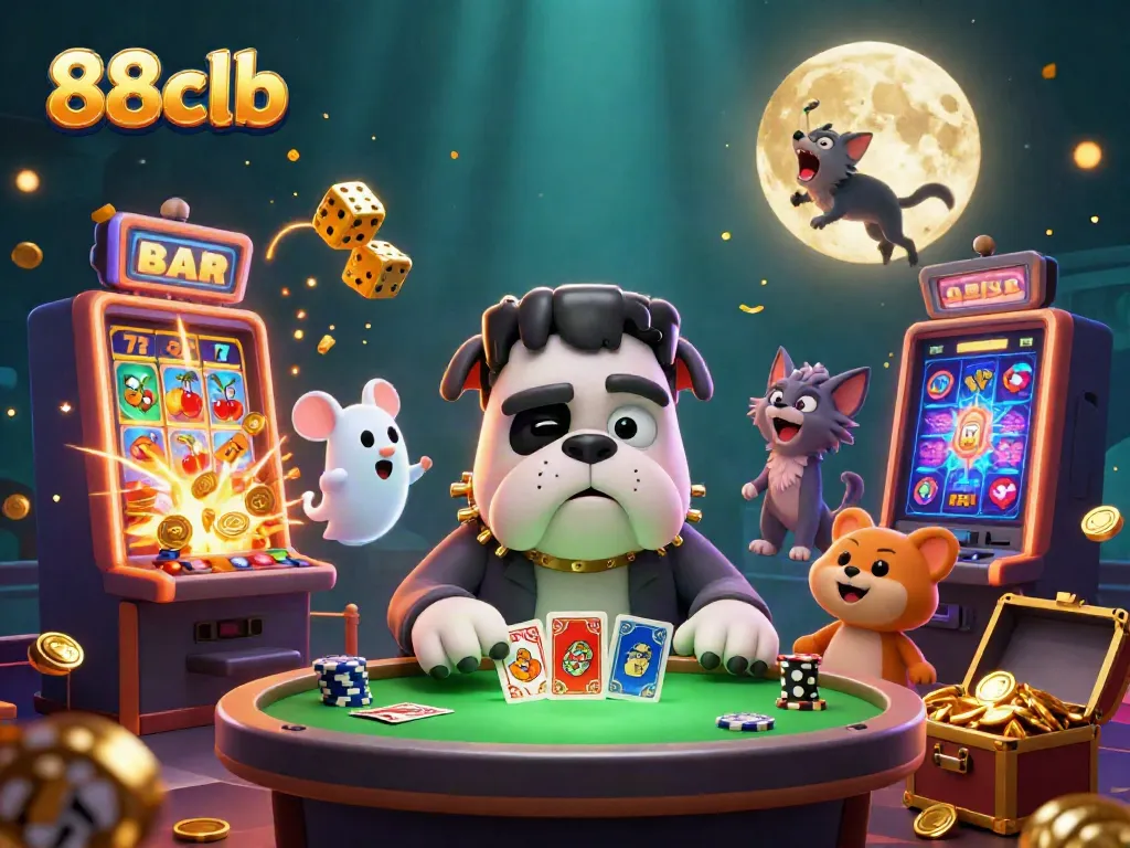 Experience thrilling wins at 88clb with vibrant casino elements and engaging characters.