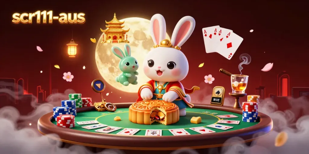 Experience scr111-aus as the moon rabbit reveals poker chips inside golden mooncakes.