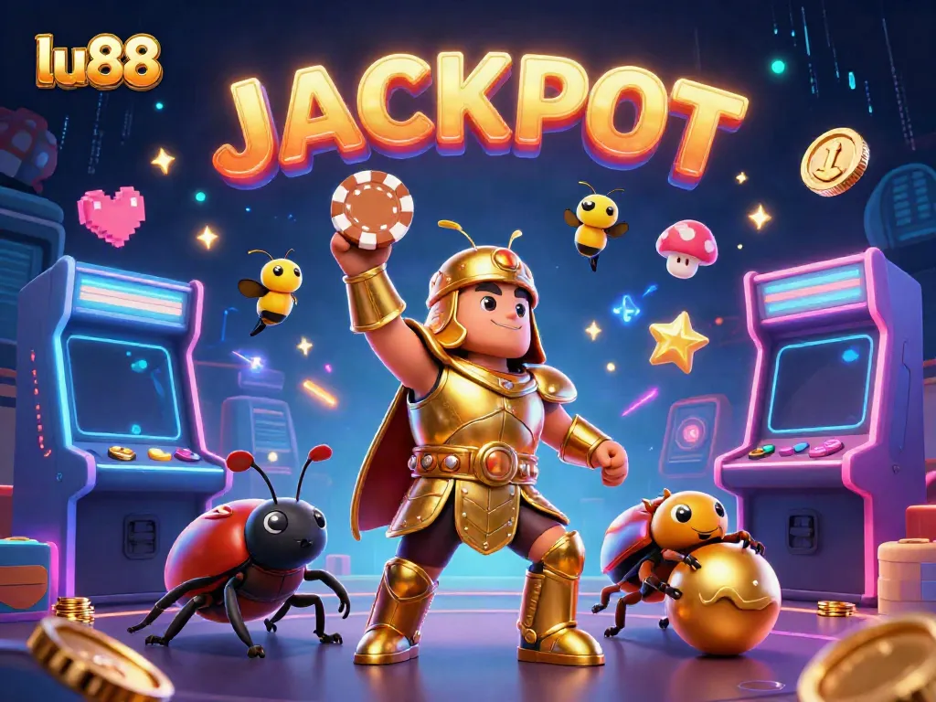 Experience thrilling action with the lu88 heroes in this vibrant 3D casino illustration.