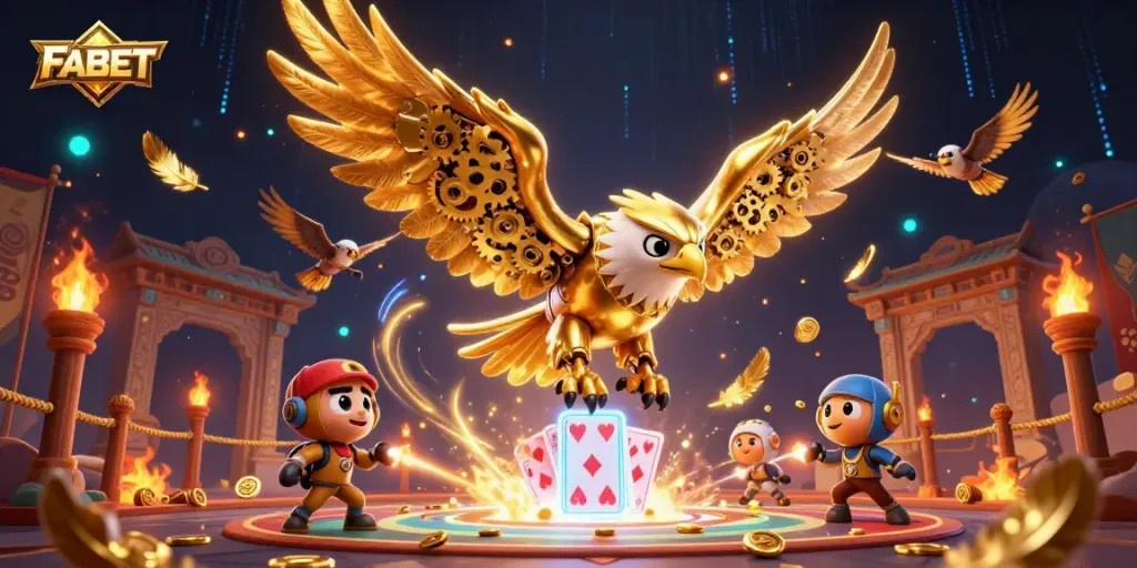 FABET players diving into thrilling gaming experiences surrounded by a dynamic casino landscape.