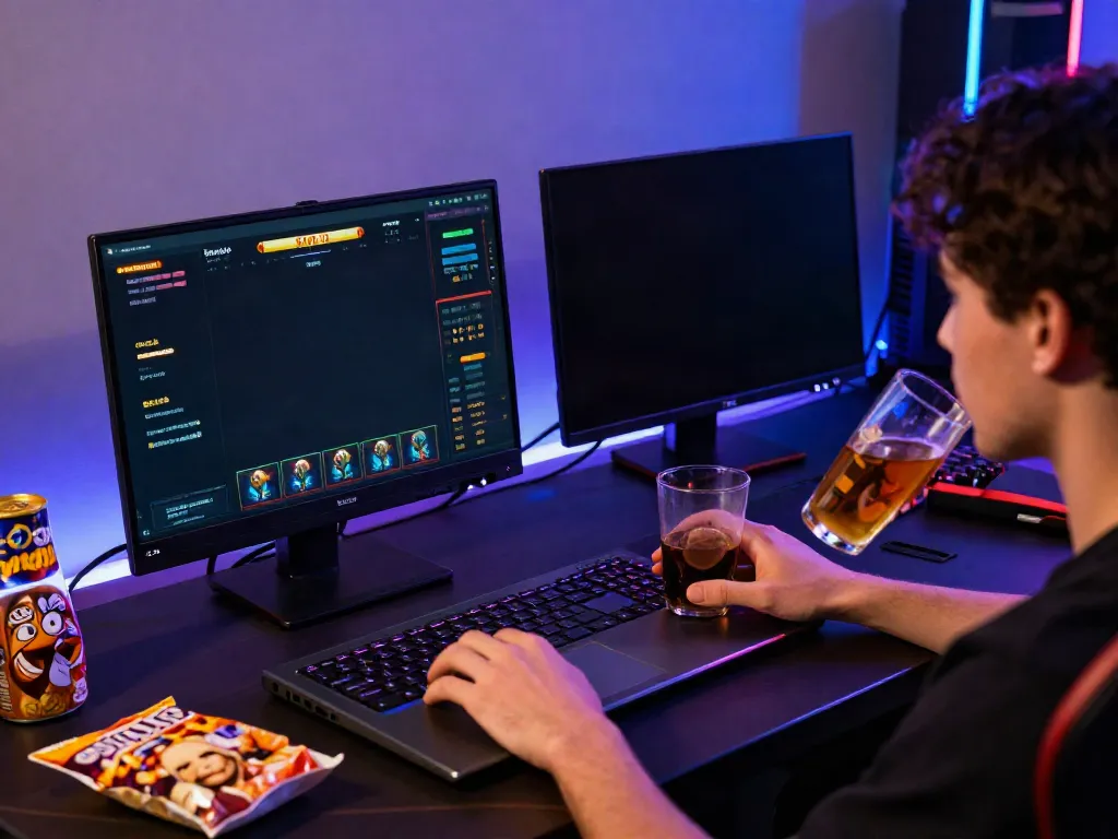 luxury12 link gaming scene with user playing online slots, showcasing excitement and technology