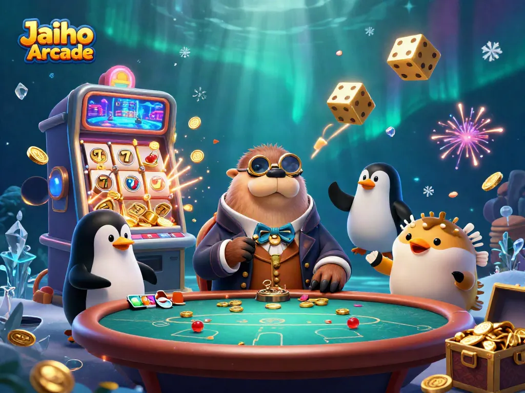 Experience excitement at Jaiho Arcade with thrilling underwater casino games and characters.