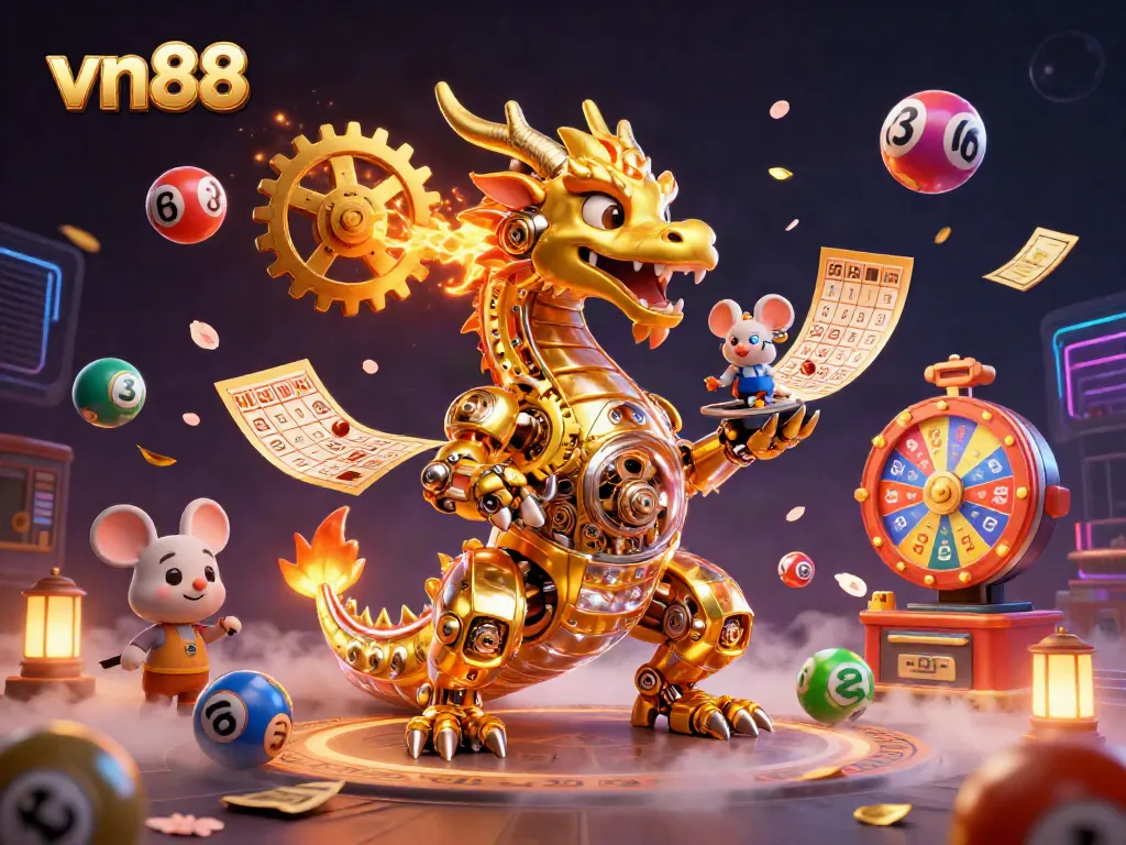 Engage in thrilling gameplay at vn88 featuring a golden dragon and dynamic lottery elements.