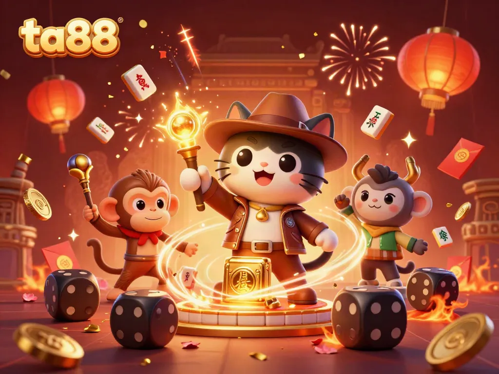 Immerse yourself in ta88's vibrant casino adventure featuring the archaeologist cat and monkey companion