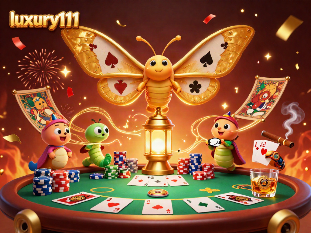 Experience luxury111 with vibrant 3D casino illustration showcasing poker action and rich details.