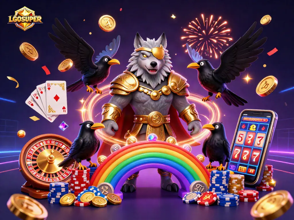 Engage in thrilling gameplay at LGOSUPER with exciting slots, golden chips, and interactive casino elements.