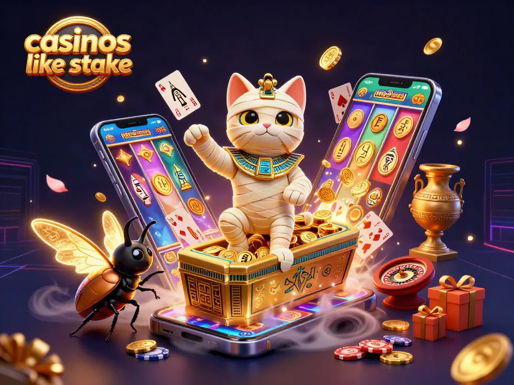 Play exciting games at casinos like stake, featuring thrilling characters and vibrant casino elements.