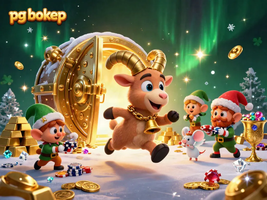 Engage in thrilling games at pg bokep, with a festive Krampus and charming characters in a vibrant casino.