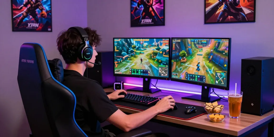 Penggemar gaming di ruang modern dengan setup gaming luxury111 yang menawan.