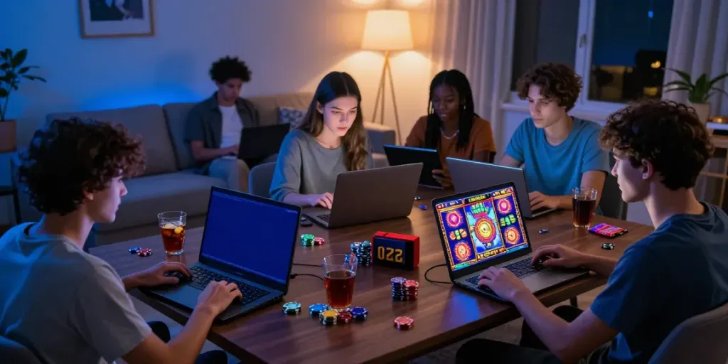 Exciting slot gacor hari ini gaming session in a modern living room.