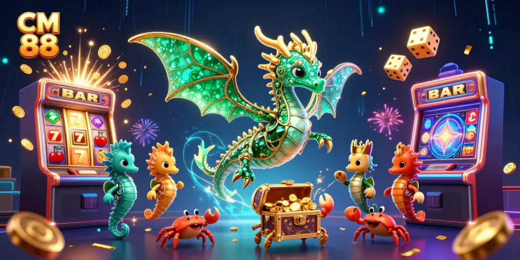 Experience the excitement of CM 88 with vibrant casino elements and dynamic game scenes.
