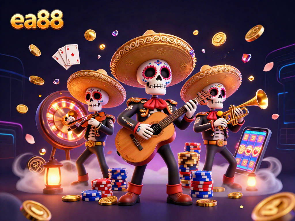 Experience thrilling gameplay with ea88 in a vibrant casino scene featuring a mariachi band.